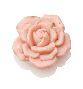 Pink rose-shaped soap with layered petals