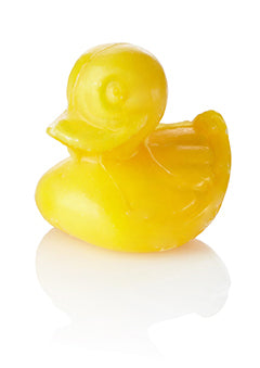 Yellow duck-shaped soap