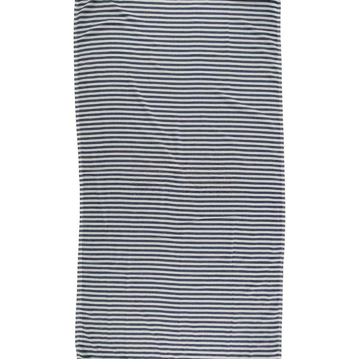 Anza Navy Blue Mediterranean Turkish Towel unfold
