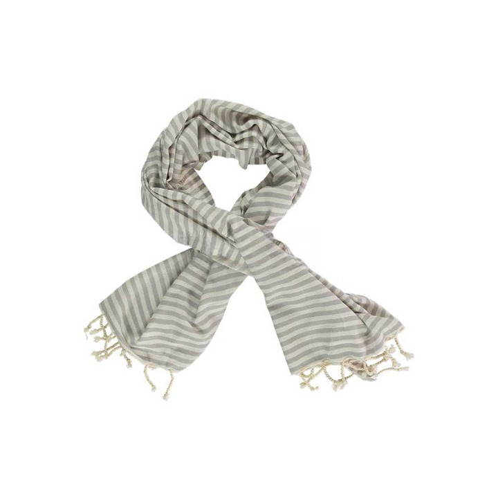 Anza Silver Grey Mediterranean Turkish Towel twisted