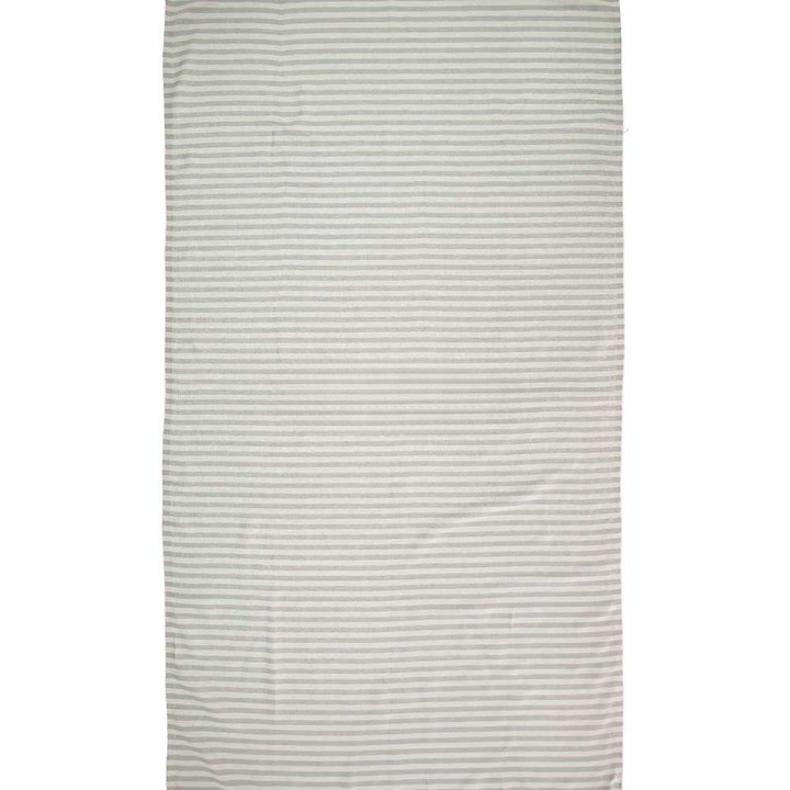 Anza Silver Grey Mediterranean Turkish Towel unfold