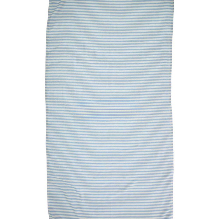 Anza Sky Blue Mediterranean Turkish Towel unfold
