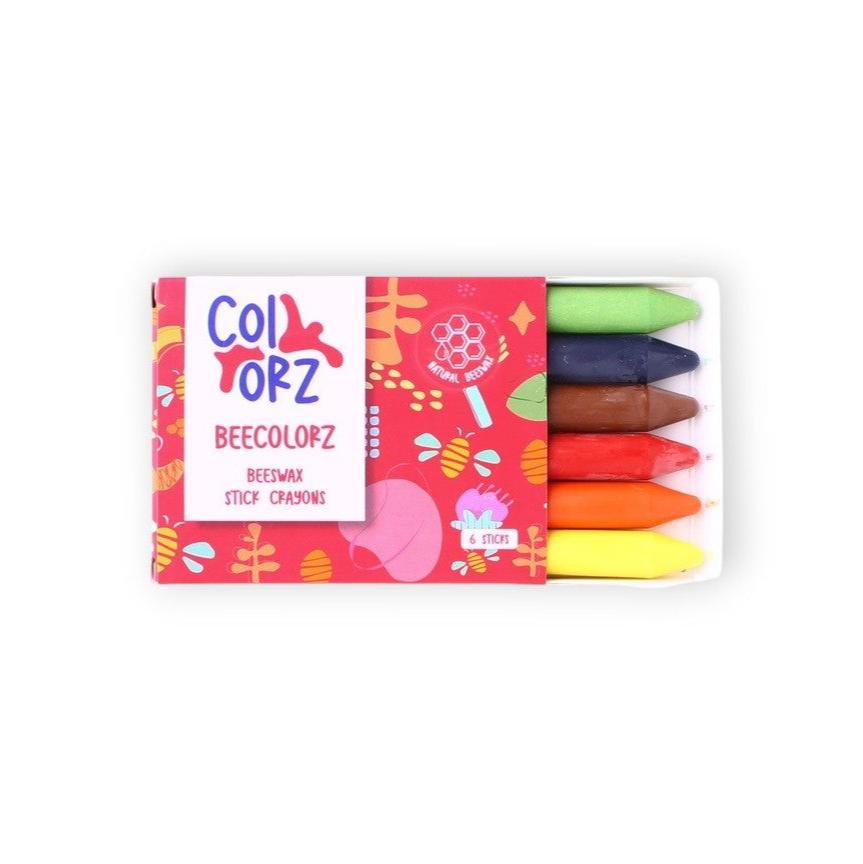 Colorz Natural Beeswax Crayons 6 Count colorful fun packaging