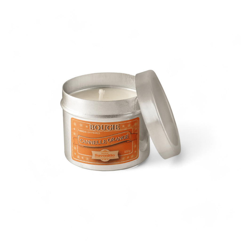 Maitre Savonitto Cinnamon Orange Candle in Aluminum Tin 