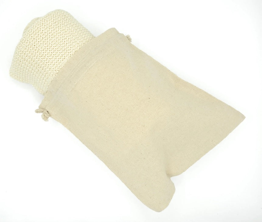 Micu Micu Ecru Diamond Baby Blanket in Cotton Sack