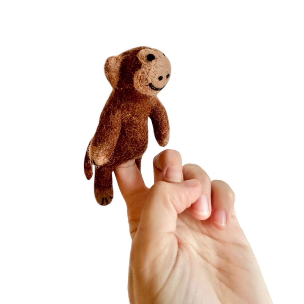 Nacha Interior Monkey Finger Puppet on finger