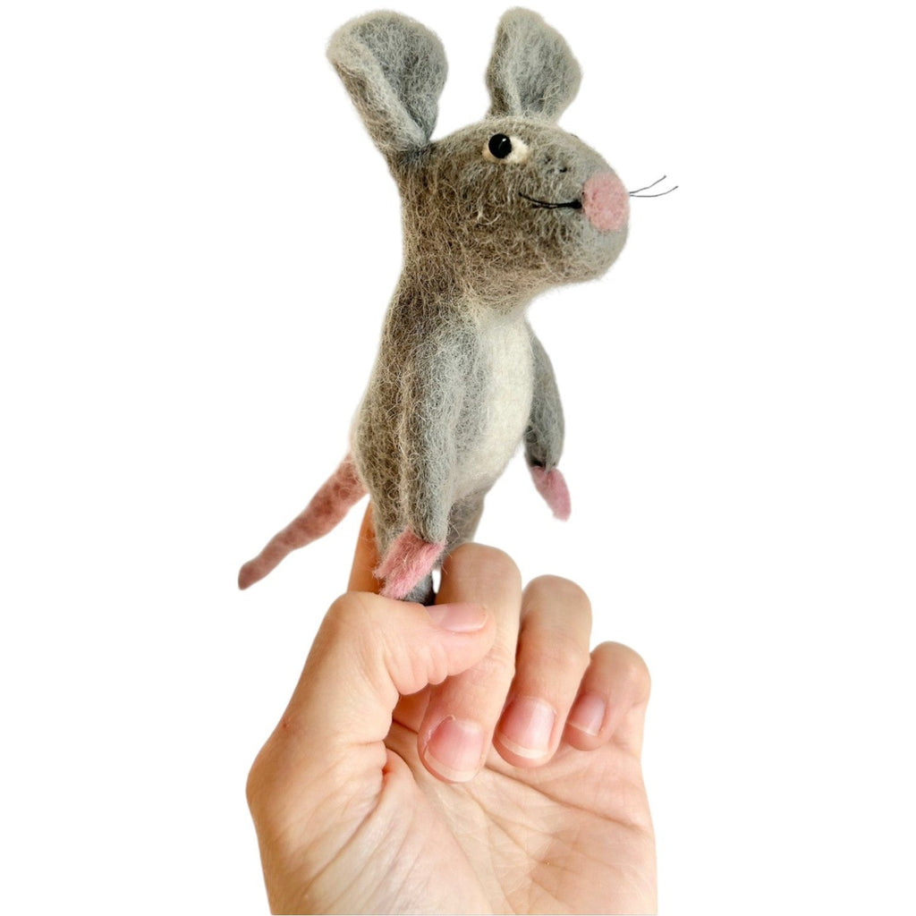Nacha Interior Mouse Finger Puppet on finger