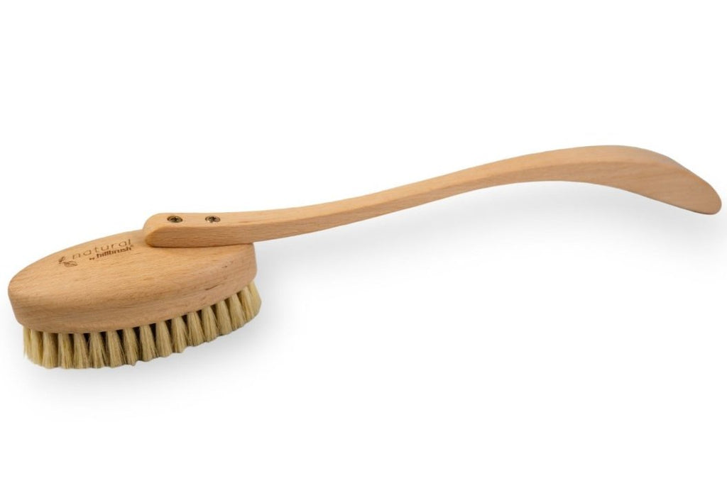 Natural by Hillbrush Stiff Long Handled Bath Brush